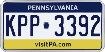 PA license plate KPP3392