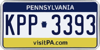 PA license plate KPP3393