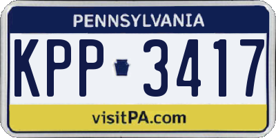 PA license plate KPP3417