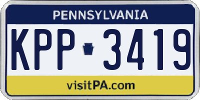 PA license plate KPP3419