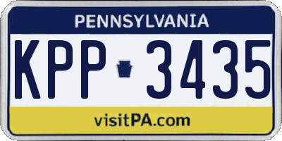 PA license plate KPP3435