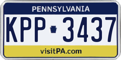 PA license plate KPP3437