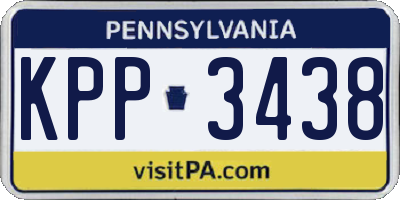 PA license plate KPP3438