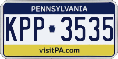PA license plate KPP3535