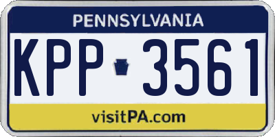 PA license plate KPP3561