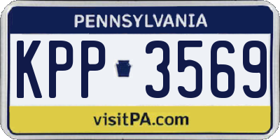 PA license plate KPP3569