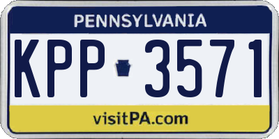 PA license plate KPP3571