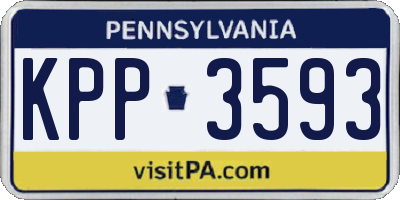PA license plate KPP3593