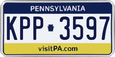 PA license plate KPP3597