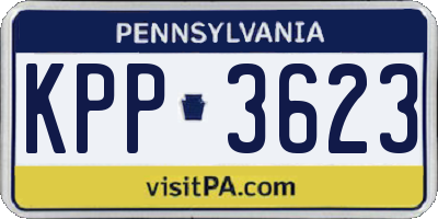 PA license plate KPP3623