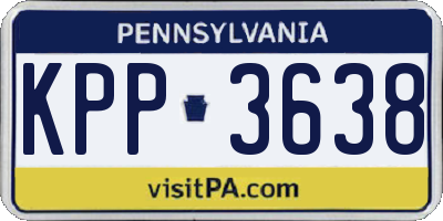 PA license plate KPP3638