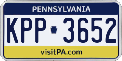 PA license plate KPP3652