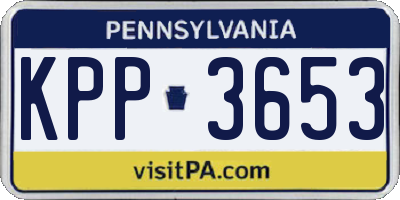 PA license plate KPP3653