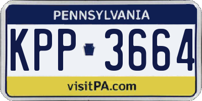 PA license plate KPP3664