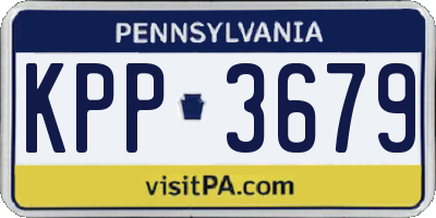 PA license plate KPP3679