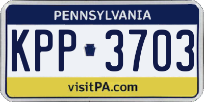 PA license plate KPP3703
