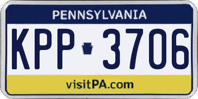 PA license plate KPP3706