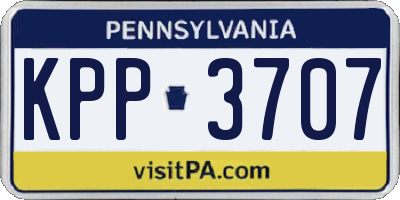 PA license plate KPP3707