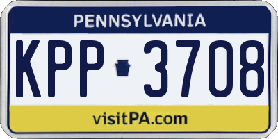 PA license plate KPP3708