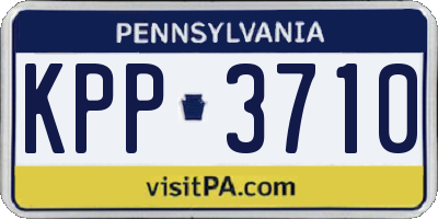 PA license plate KPP3710