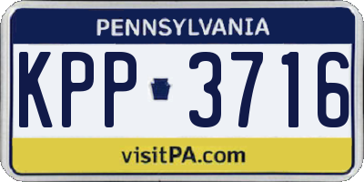 PA license plate KPP3716