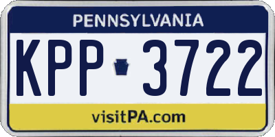 PA license plate KPP3722