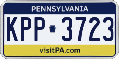 PA license plate KPP3723