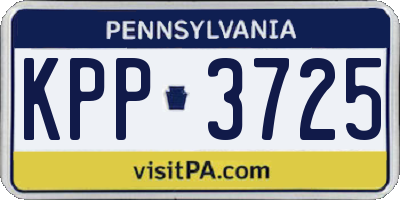 PA license plate KPP3725