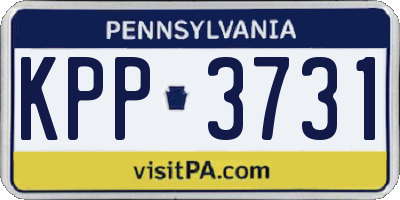 PA license plate KPP3731