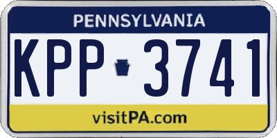 PA license plate KPP3741