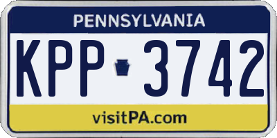 PA license plate KPP3742