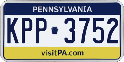 PA license plate KPP3752