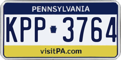 PA license plate KPP3764