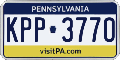 PA license plate KPP3770