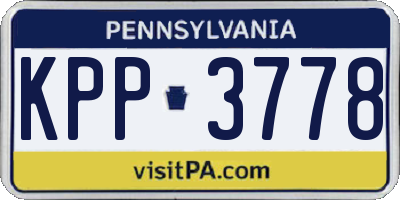 PA license plate KPP3778