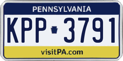 PA license plate KPP3791