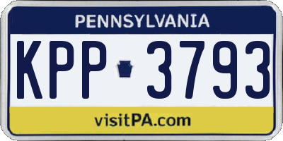PA license plate KPP3793