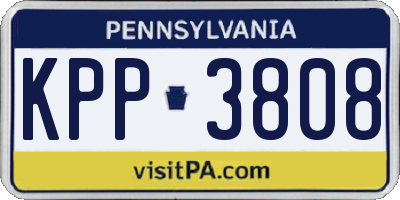PA license plate KPP3808