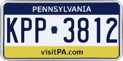 PA license plate KPP3812
