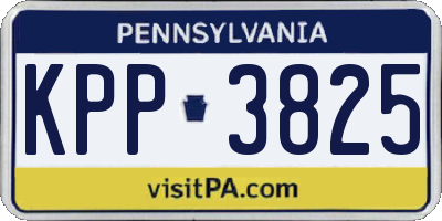 PA license plate KPP3825