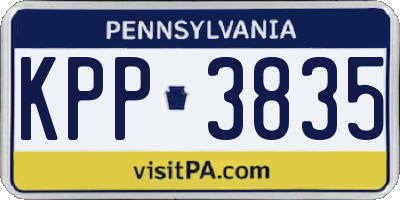 PA license plate KPP3835