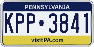 PA license plate KPP3841