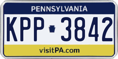 PA license plate KPP3842