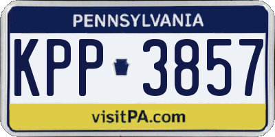 PA license plate KPP3857