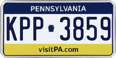 PA license plate KPP3859