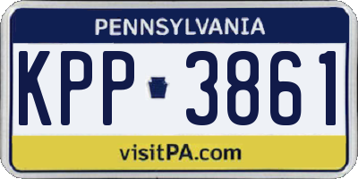PA license plate KPP3861