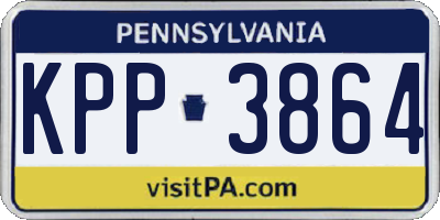 PA license plate KPP3864