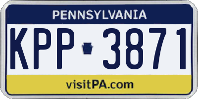 PA license plate KPP3871