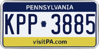 PA license plate KPP3885