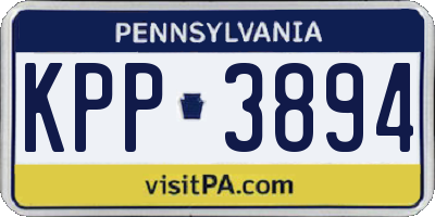 PA license plate KPP3894